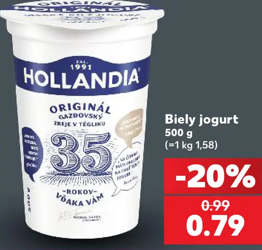 Hollandia Gazdovský biely jogurt