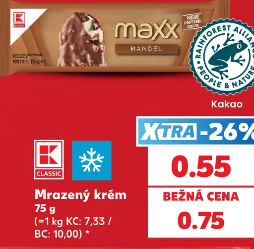Maxx mandľový mrazený krém v kakaovej poleve