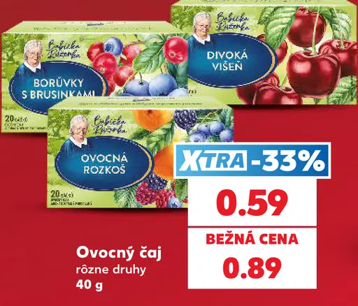 Ovocný čaj – čučoriedky s brusnicami, divoká višňa, ovocná rozkoš