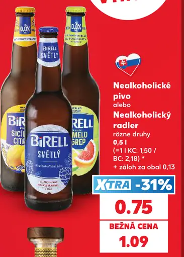 Birell Nealkoholické pivo alebo Miešaný nealkoholický nápoj