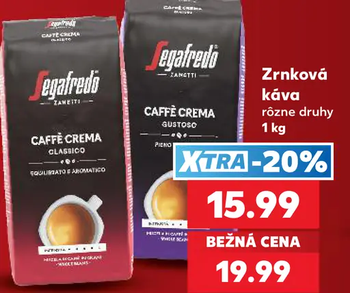 Segafredo zrnková káva – rôzne druhy