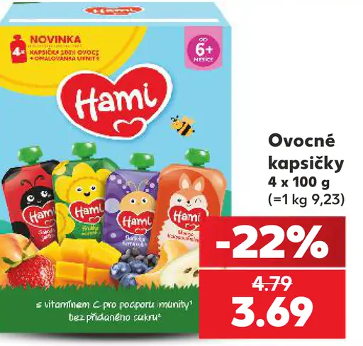 Hami ovocné kapsičky, rôzne druhy