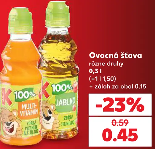 Ovocná šťava, rôzne druhy: Multi vitamín, Jablko