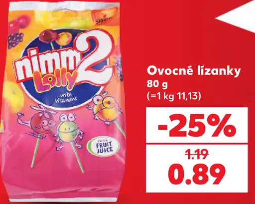 Nimm2 Lolly Ovocné lízanky