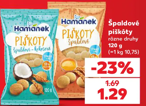 Hamánek špaldové piškóty
