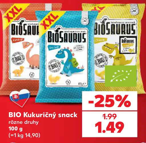 BioSaurus kukuričný snack