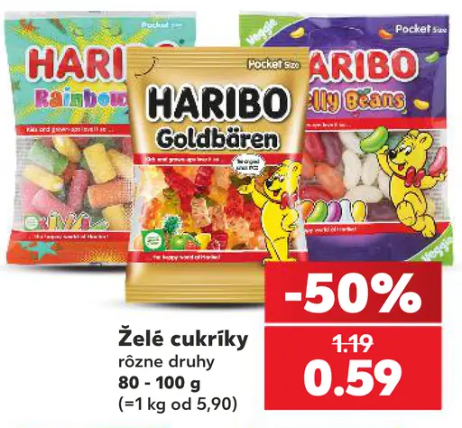 Haribo Želé cukríky rôzne druhy
