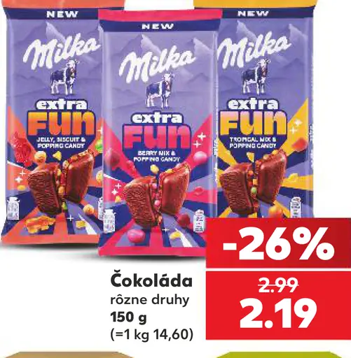 Milka čokoláda Extra Fun rôzne druhy