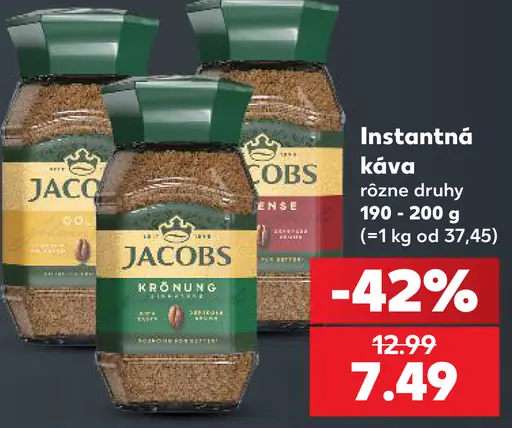 Jacobs instantná káva rôzne druhy