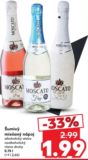Moscato de Luxe šumivý miešaný nápoj – rôzne druhy