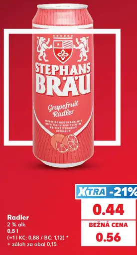 Stephans Bräu grapefruit Radler plechovka
