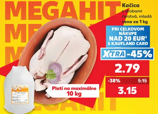 Kačica s drobami čerstvá, mladá