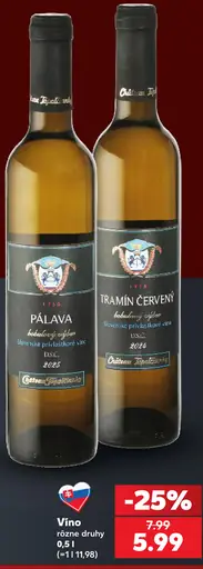 Vino rôzne druhy