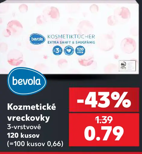 Bevola kozmetické vreckovky 3-vrstvové