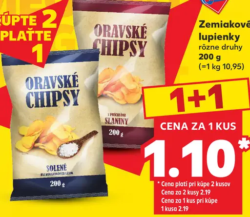 Oravské chipsy – solené a s príchuťou slaniny