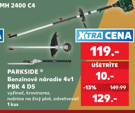 Parkside Benzínové náradie 4v1 PBK 4 D5, vyžínač, krovinorez, nožnice na živý plot a odvetvovač