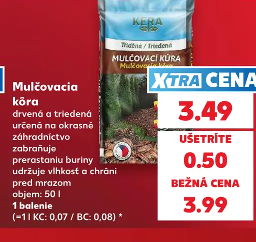 Kera mulčovacia kôra – drvená a triedená