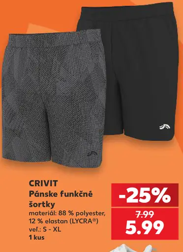 CRIVIT Pánske funkčné šortky, 88 % polyester, 12 % elastan (LYCRA®)