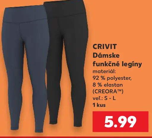 CRIVIT Dámske funkčné legíny, 92 % polyester, 8 % elastan (CREORA™)