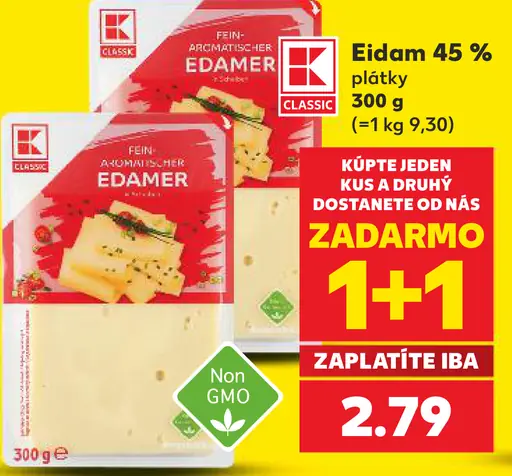 Eidam 45 % plátky