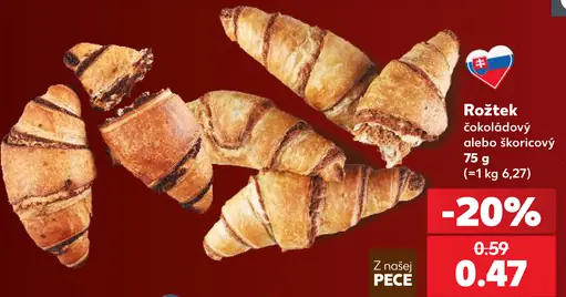 Rožtek čokoládový alebo škoricový