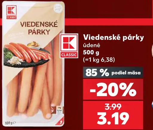 K-Classic Viedenské párky údené