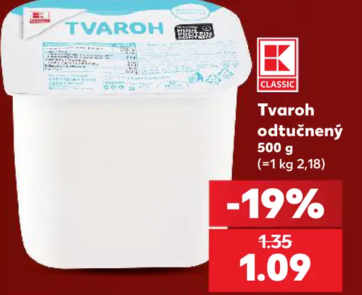 K-Classic Tvaroh odtučnený
