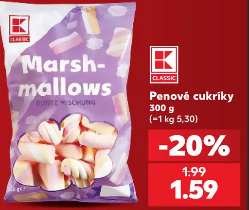 K Classic penové cukriky Marshmallows