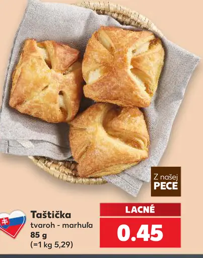 Taštička tvaroh-marhuľa