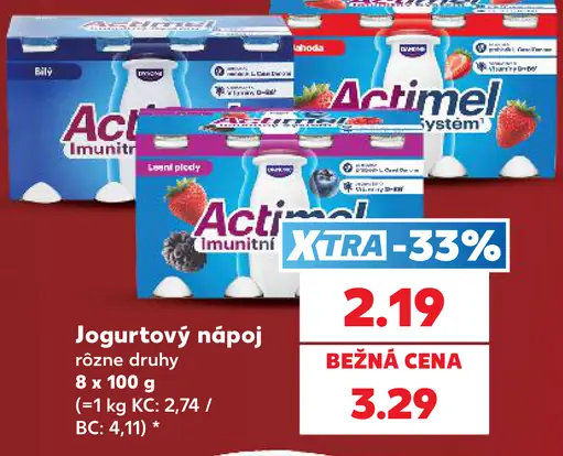 Actimel jogurtový nápoj rôzne druhy