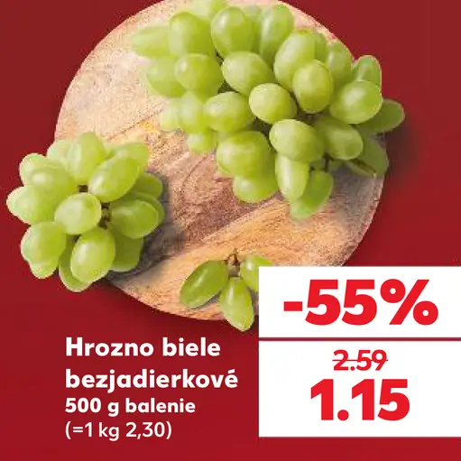 Hrozno biele bezjadierkové