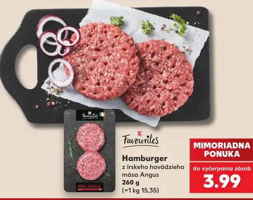 Favorites Hamburger z írskeho hovädzieho mäsa Angus