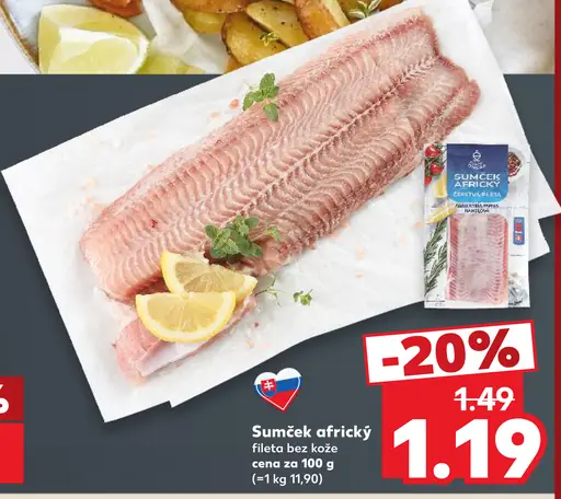 Sumček africký fileta bez kože