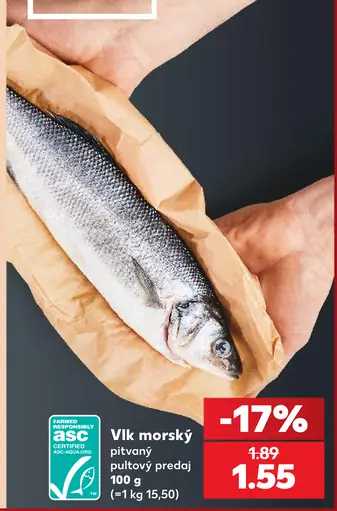 Vlk morský pitvaný pultový predaj