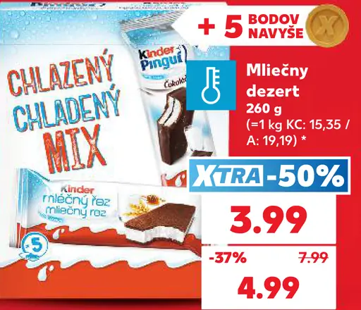 Kinder mliečny dezert – Kinder Pingui, Kinder mliečny rez