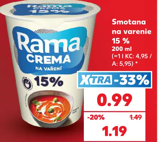 Rama Crem na varenie 15 %