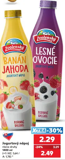 Zvolenský jogurtový nápoj – Banán jahoda, Lesné ovocie