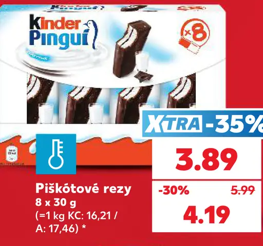 Kinder Pinguí Piškótové rezy
