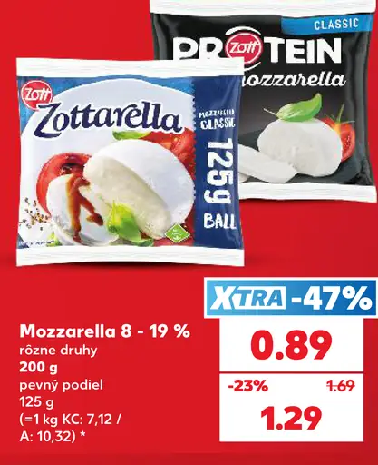 Zott Mozzarella, rôzne druhy