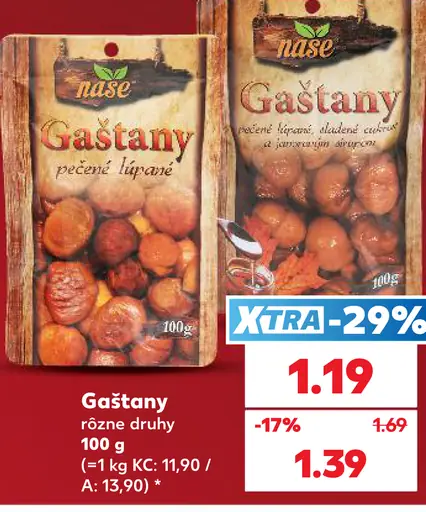 Naše Gaštany pečené lúpané