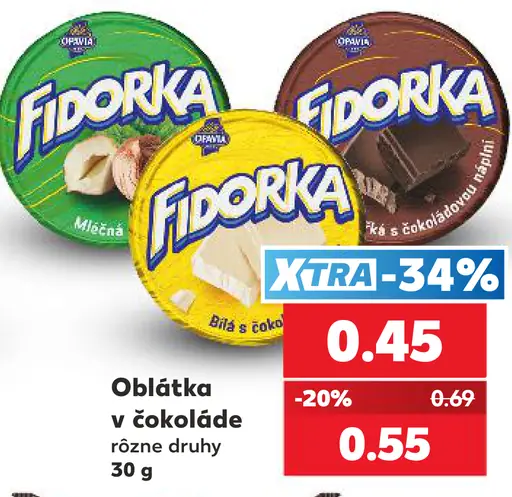 Opavia Fidorka Oblátka v čokoláde