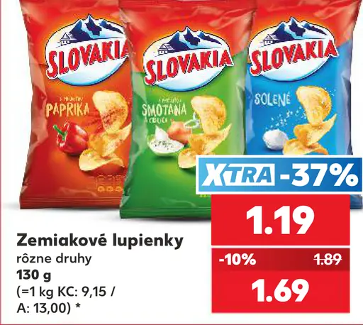 Slovakia zemiakové lupienky solené