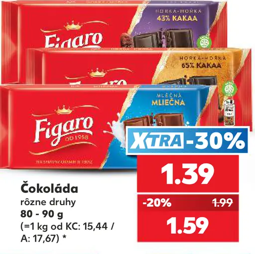 Figaro Mliečna čokoláda s náplňou