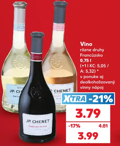 JP. Chenet francúzske víno, rôzne druhy