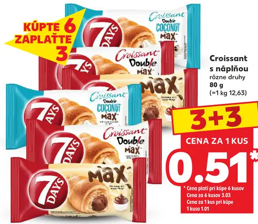 7 Days Croissant s náplňou rôzne druhy