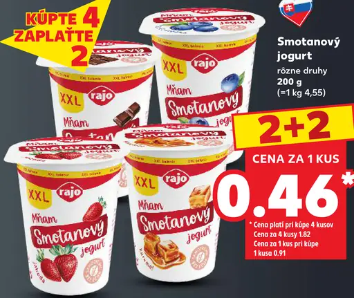 Rajo Mňam smotanový jogurt rôzne druhy