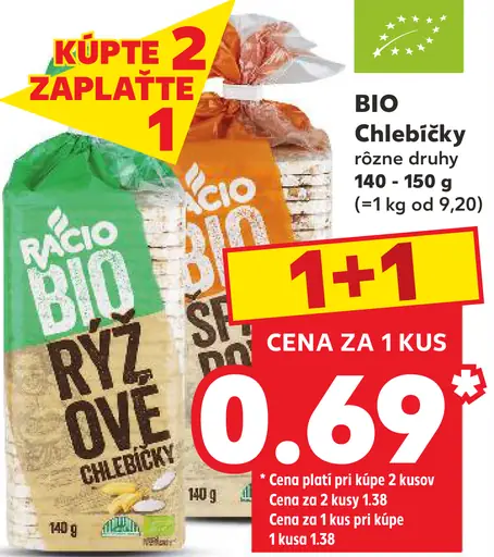 Racio Bio chlebíčky – ryžové, ovsené