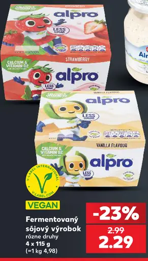 Alpro fermentovaný sójový výrobok s broskyňou, rôzne druhy
