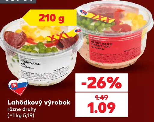 Lahôdkový výrobok rôzne druhy