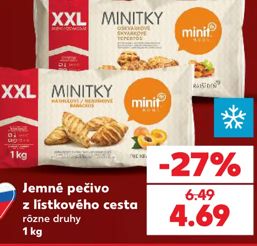 Jemné pečivo z lístkového cesta, rôzne druhy